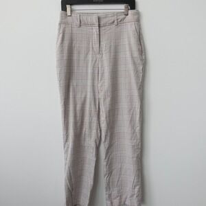 Old Money Glen Plaid Pants Womens 6 Beige JOIE Tapered Crop Academia 30x25